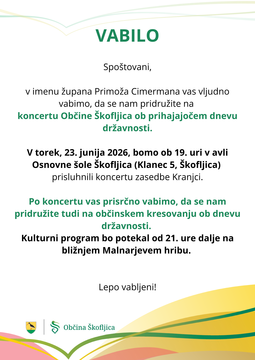VABILO OBČINSKO KRESOVANJE OB DNEVU DRŽAVNOSTI 2026